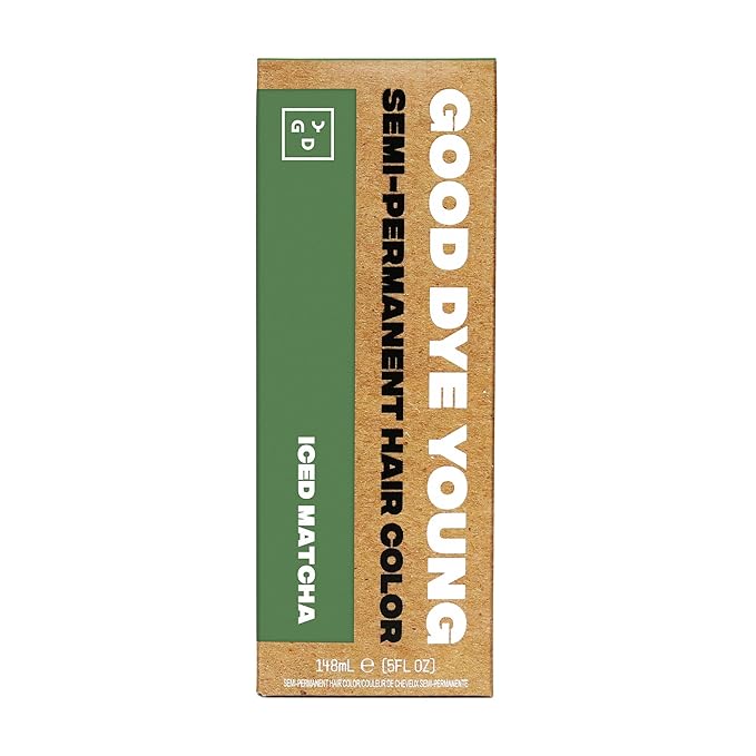 Good Dye Young Vegan and Cruelty-Free Semi-Permanent Hair Color, Infusions, Conditions & Boosts Shine, Easy Application, Red Brown Hair dye 5FL OZ (Iced Matcha)