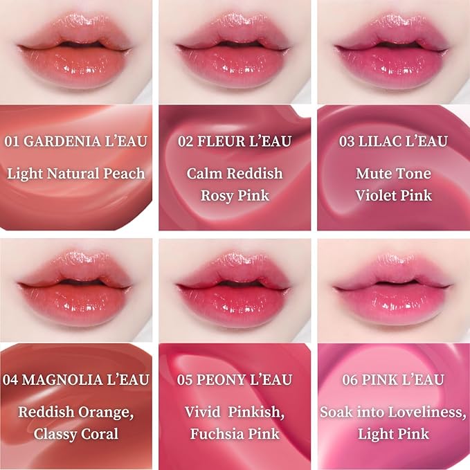 BBIA L’EAU Tint – Glossy & Glow Lip Stain, Watery Lip Tint, Non-Sticky, High Shine Finish, Long-lasting, Moisturizing, Lightweight, Natural, Daily Use, Vegan, Korean Lip Makeup (02 FLEUR L'EAU)