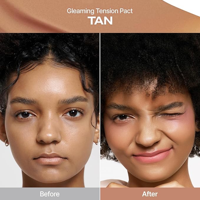 2aN Gleaming Tension Cushion Foundation Pact, Korean Cushion Foundation Makeup, Lightweight & Buildable Coverage with Ceramides and Centella Asiatica (#27 Soft Amber, 0.45 oz)