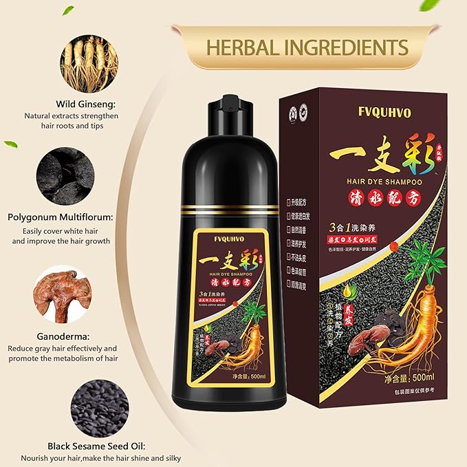 Blonde Brown Hair Dye Shampoo 3 in 1, Natural Hair Color Shampoo for 100% Gray Coverage, Brown Hair Colors in 10-15 mins, 16.9 Fl Oz (Blonde brown), Paraben Free, Hypoallergenic
