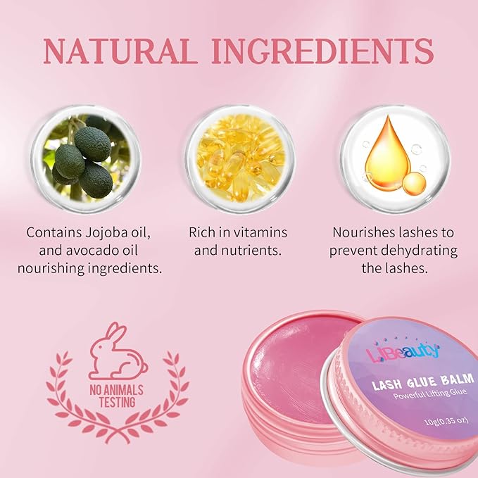 Libeauty Lash Lift Glue Balm Lash Lift Adhesive Strong Sticky Fruit Flavor Eyelash & Eyebrow Perm Glue Balm Brow Lamination Gel