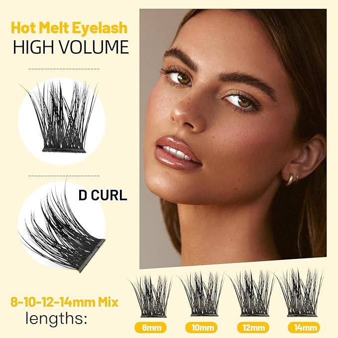 Bodermincer 120 Clusters M01# Black 8-10-12-14mm/14-16-18-20mm MIX Cluster False Eyelash Individual Cluster EyeLashes Grafting Fake False Eyelashes Eyelash Extension (M01# Black 8-10-12-14mm Mixed)