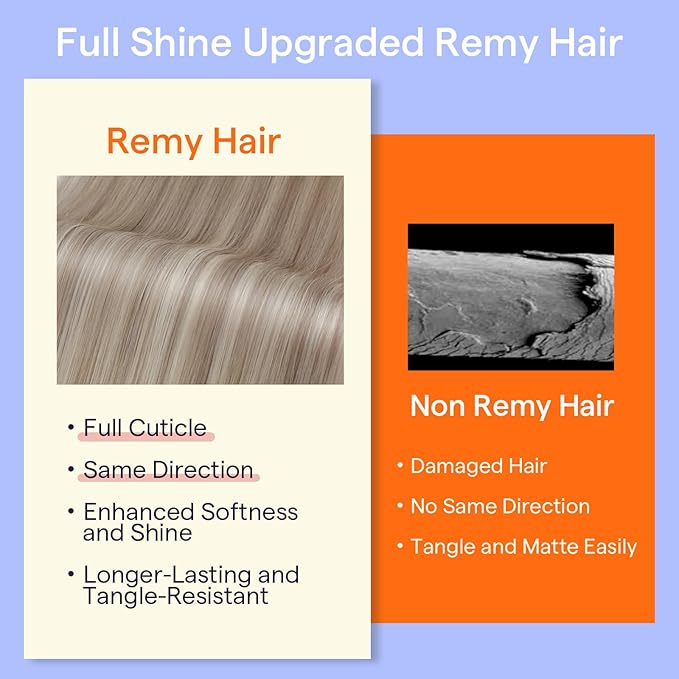 Full Shine Ash Blonde Clip in Hair Extensions Human Hair 22 Inch Ash Blonde Extensions Seamless Clip in Hair Extensions Human Hair for Women 7 Pcs 120 G