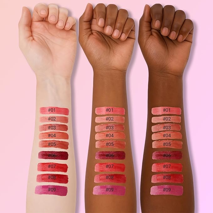 Erinde Lips Staining Lip Oil, Glossy Lip Stain, Long-Lasting Lightweight Lip Staining Oil, Moisturizing Plumping Hydrating Glossy Lip Tint, Vegan & Cruelty-Free, 06