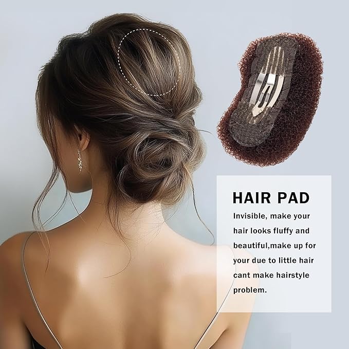 3PCs Volumizing Hair Sponge Inserts with Puff Cushion Clips – Hair Styling Tools for Adding Volume and Fullness for Women and Girls