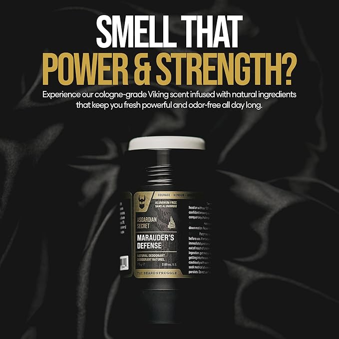 The Beard Struggle Natural Deodorant - Marauder’s Defense - 100% Natural Deodorant - Aluminum Free - Charcoal Infused - Silver Collection, Alfheim's Forests