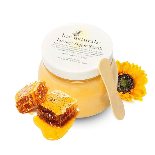 Luxurious Honey Sugar Scrub 8oz – Gentle Exfoliating Blend for Face, Body & Feet with Honey, Coconut & Essential Oils – Nourishing Moisture with Signature Vanilla Fragrance for Radiant Skin
