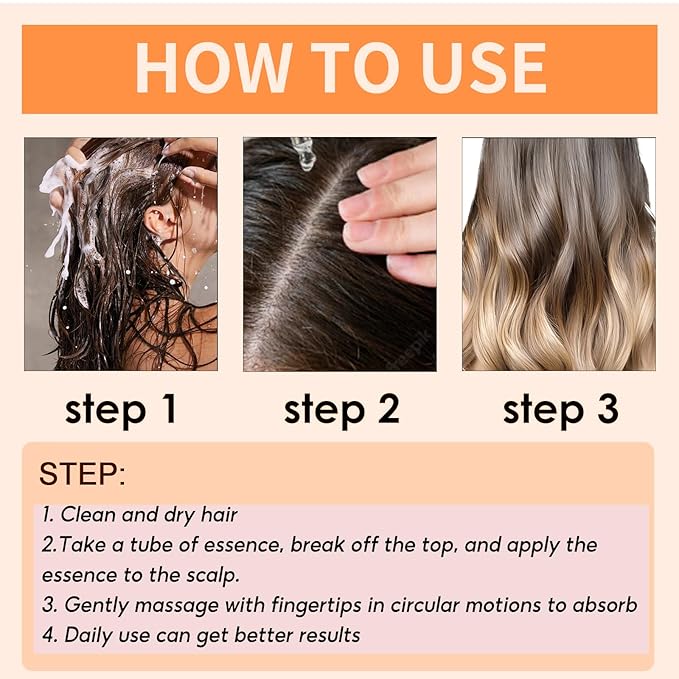 Hair Ampoule Serum, Hair Ampoule Treatment and Hair Strength Ampoule, Hair Nourishing Concentrate, Strengthening Hair, Hair Lotion for Thinning Hair Damage, Dry Hair, 2PCS