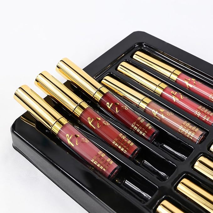 PRALOVIXAE 12 Colors Liquid Lipstick set,Matte & Waterproof Longlasting Lipgloss Gift Makeup Set