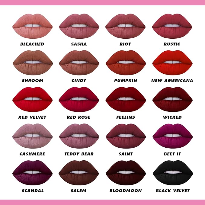 Lime Crime Velvetines Liquid Matte Lipstick, Scandal (Deep Rich Plum) - Bold, Long Lasting Shades & Lip Lining - Stellar Color & High Comfort for All-Day Wear - Talc-Free & Paraben-Free