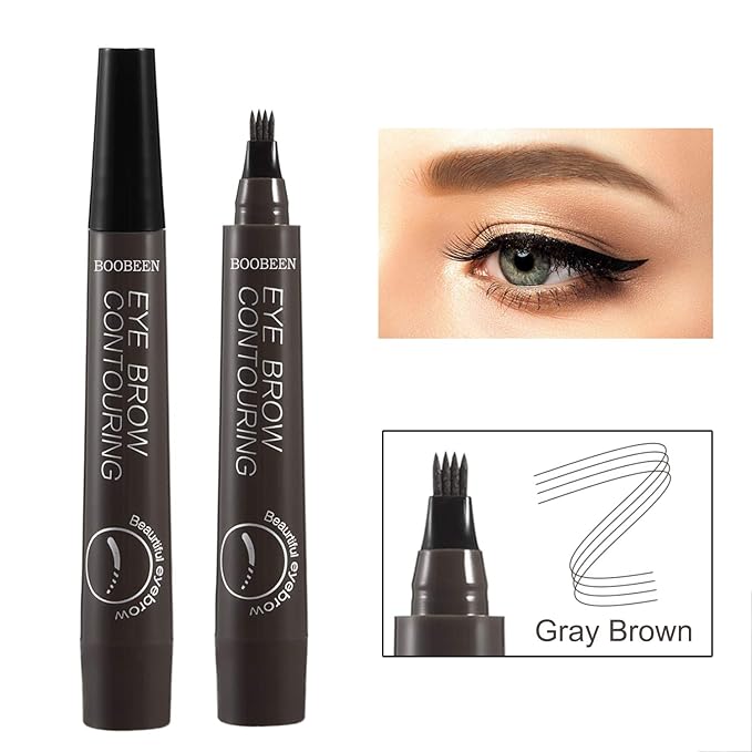 Boobeen 2Pcs Microblading Eyebrow Pencil - Waterproof Eyebrow Tattoo Pen with a Micro-Fork Tip Applicator - Creates Natural Looking Brows Effortlessly