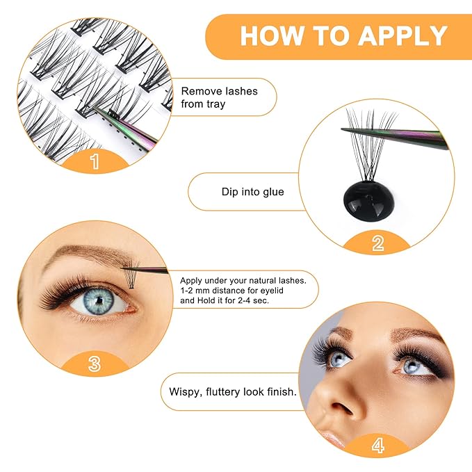 B&Q Lash Clusters 280PCS Natural Eyelash Clusters, 30D 40D C 12-18MIX Individual Lash Wispy Eyelash Extension with Soft Thin Band, Classic Look Pestañas Postizas Comfortable DIY at Home