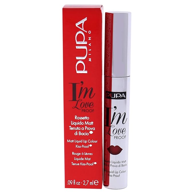 Pupa Milano I Am Love Proof Matt Liquid Lip Color - 010 Fire Red for Women - 0.09 oz Lipstick