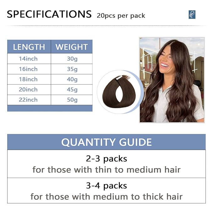 COOKAYU Invisible Tape in Human Hair Extensions, Medium Brown Injected Tape ins Real Human Hair Seamless Extensions 20pcs 30g 14Inch