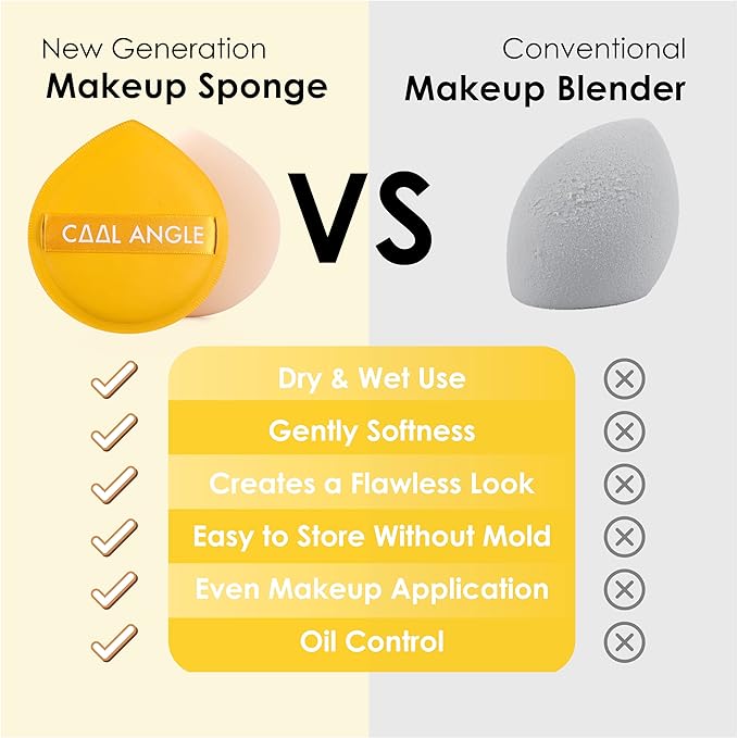 4Pcs X-Large Makeup Sponge Puff Set For Foundation Concealer & Powder, Latex Free Blender Sponges Puff For Natural And Easy Makeup, Soft Long-lasting And Beginner-friendly