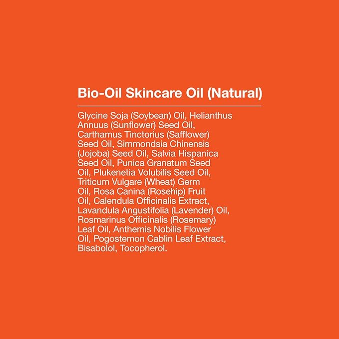 Bio-Oil Natural Skincare Oil, Serum for Scars and Stretch Marks, Face and Body Moisturizer for Dry Skin, Hair Oil, For All Skin Types, 4.2 Oz