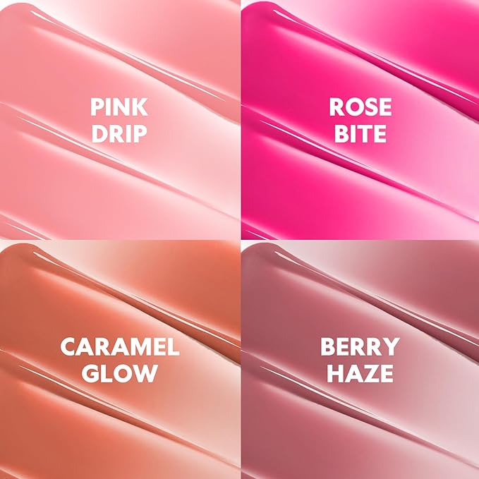 Hydrating Glaze Lip Balm, tinted Lip Balm with 24HRs of Smooth, Moisturizing Shine, Non-Sticky Shine with Hyaluronic Acid, Sheer Baby Pink (Caramel Glow)