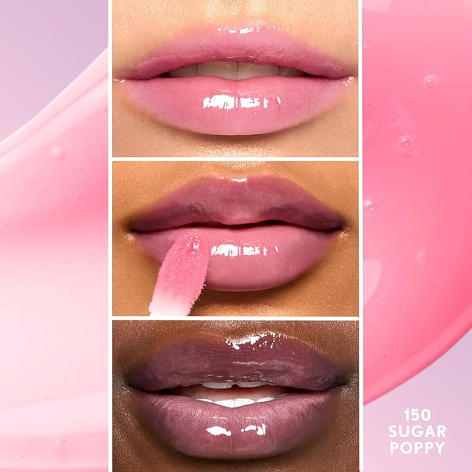 COVERGIRL Clean Fresh Yummy Lip Gloss, Sheer, Natural Scents, Vegan Formula - 150 Sugar Poppy, 0.33 fl oz
