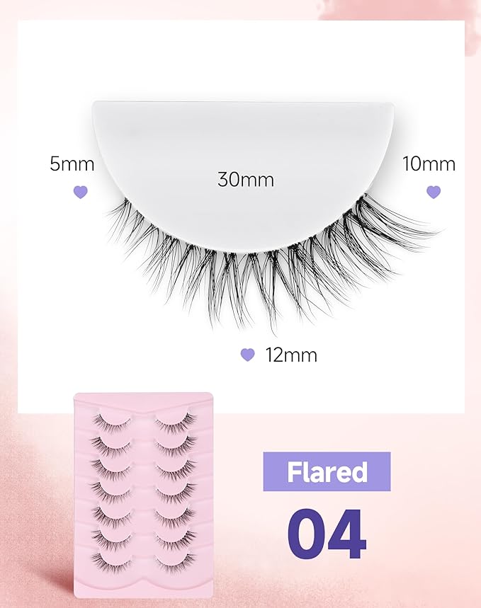 Natural Looking False Eyelashes Wispy Lashes Natural Eyelashes Natural Look False Lashes Wispy Eyelashes Fake Lashes Strip Lashes Flared-04
