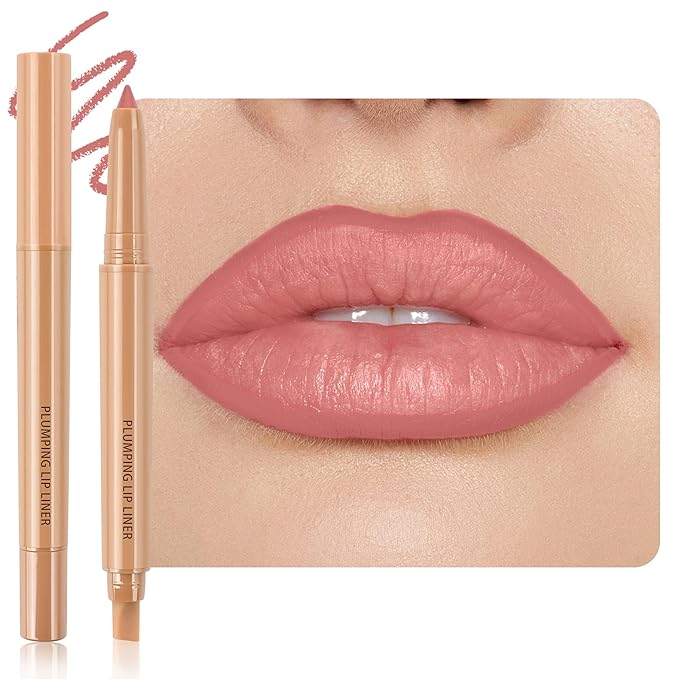 Matte Lip Liner, Plump Lipliner Pencil Crayon，Creamy Matte Finish with Silicone Smudger For Women, High-Pigment Smooth Formula for Sculpting &Contours Lip，Longwear，Lips Makeup，Cruelty-Free 01#Pink