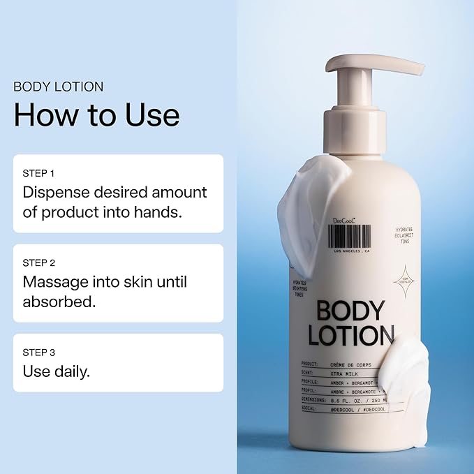 DedCool Body Lotion | Taunt | Lightweight, Deeply Hydrating Formula with Ceramides, Snow Mushroom & Meadowfoam Oil | Bergamot, Dew, Cassis, Vanilla & Amber Scent | Non-Toxic Vegan Skincare | 8.5 fl oz