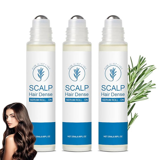 3PC Hair Growth Roll On Serum, Rosemary Hair Growth Serum Roll On, Strengthens Roots & Prevents Hair Fall, Achieve Thicker, Fuller Hair