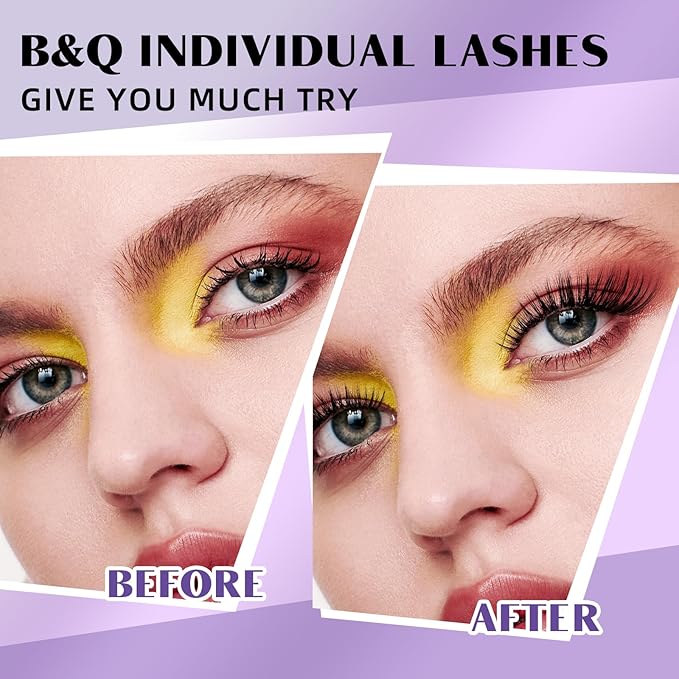 DIY Lash Extension Kit 280pcs Individual Lashes Cluster D Curl Eyelash Extension Kit Lash Clusters with Lash Bond and Seal and Lash Applicator Tool for Self Application (KIT,30D+40D-9-16MIX)