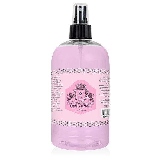 SHANY DETOX Professional Makeup Brush and Sponge Shampoo, Brush Cleanser, Removes dirt, Makeup from brushes and Sponges - Paraben Free, Vegan, Cruelty Free - Instant Dry - 16oz