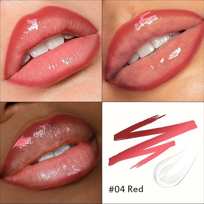 Lip Stain Peel Off Lip Oil 2 in 1 Combo Set, Red Long Lasting Tattoo Lip Liner Stain, Transfer-Proof Lip Tint Matte Finish Moisturizing Lip Gloss for Women Daily Makeup, Easy to Use Quickly