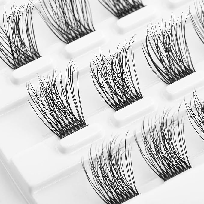 Lash Clusters, DIY Eyelash Extension, 40 Mini Glue Bonded Clusters individual lashes, Wispy Fluffy Reusable Artificial Natural Look for Cluster Lashes, C Curl Lashes Pack (Volume-16mm)