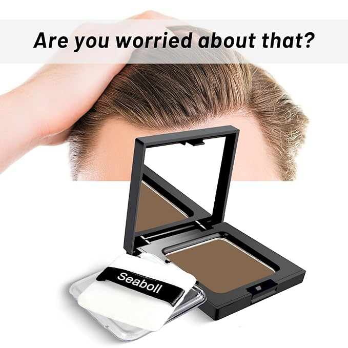 Instant Hairline Powder-0.42oz Root Touch Up Hair Color for Gray Hair Coverage, Scalp Concealer Shadow Powder Hair Fillers for Thinning Hair Bald Spot Cover Up, Beard Filler, Women & Men-Light Brown