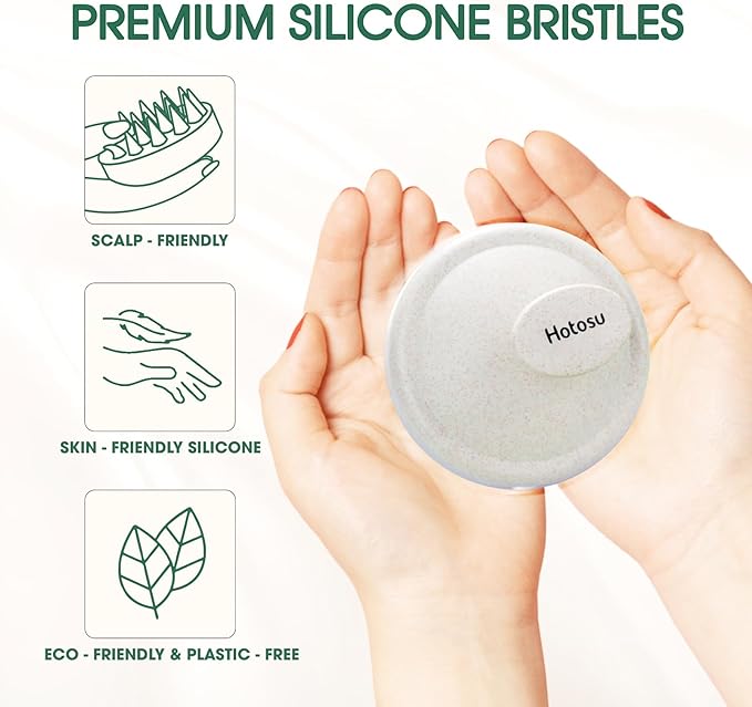 Silicone Scalp Massager Brush for Hair Growth – Manual Shampoo Scrubber for Wet & Dry Use – Scalp Exfoliator Brush & Head Massage Tool, Ideal for Hair & Pets (Beige)