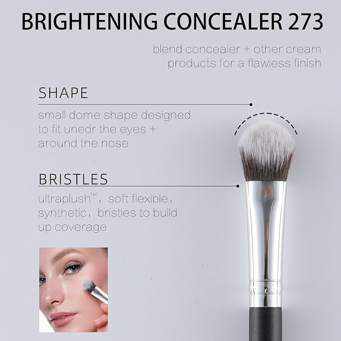 ENERGY Kitten Paw Concealer Brushes Set Under Eye Setting Powder Makeup Brushes for Liquid Cream Powder Makeup Blending Buffing Nose Contouring Small Foundation Brushes Set