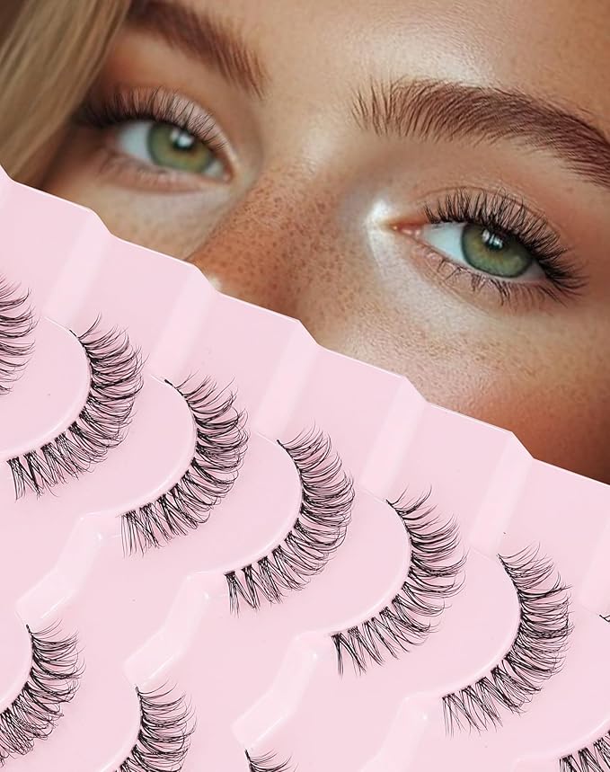 Wispy Eyelashes Natural Lashes Natural Eyelashes Fake Eyelashes False Eyelashes Strip Lashes Wispy Lashes Clear Band Lashes Light-08