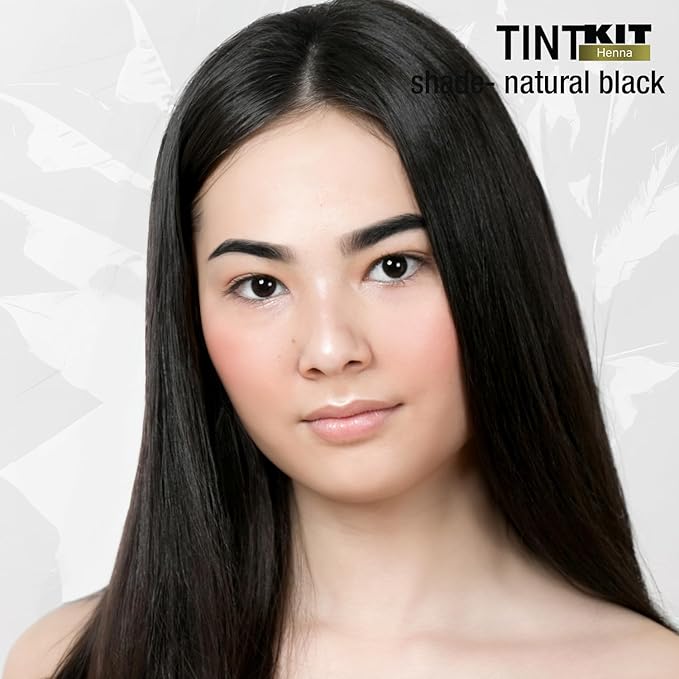 Godefroy Powered by Henna - Tint Kit 4 Applications | Natural Black | Spot Hair Color Powered by Natural Henna