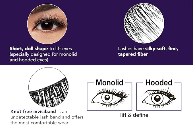Ardell Lash Extension FX L Curl Lashes – Lift & Define Eyelashes, Natural Lashes for Hooded Eyes, Reusable Eye Lash, 4 Pack