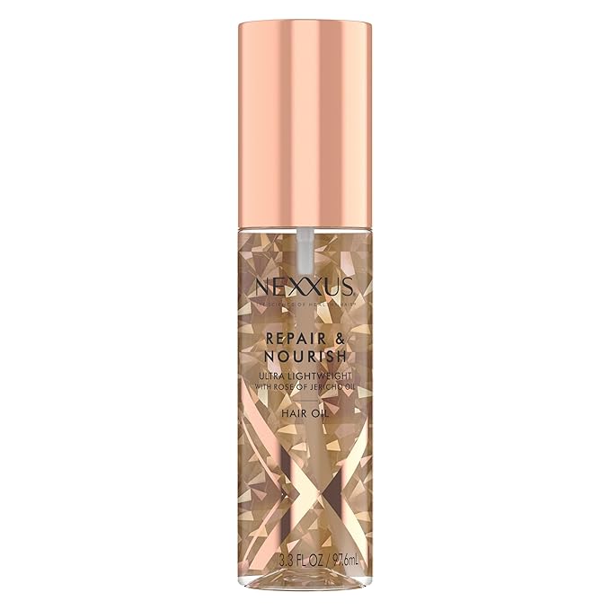 Nexxus Ultra Lightweight Hair Oil Repair & Nourish for Intense Nourishment with StyleProtect Technology & Rose of Jericho Oil 3.3 oz