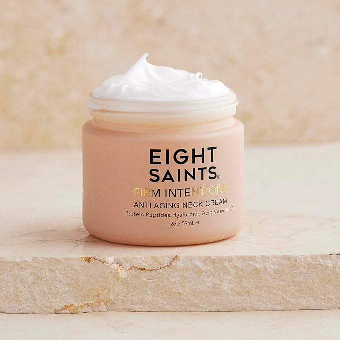Eight Saints Firm Intentions Anti Aging Neck Cream, Natural & Organic, For Firming Skin and Reducing Wrinkles, 2 Ounces