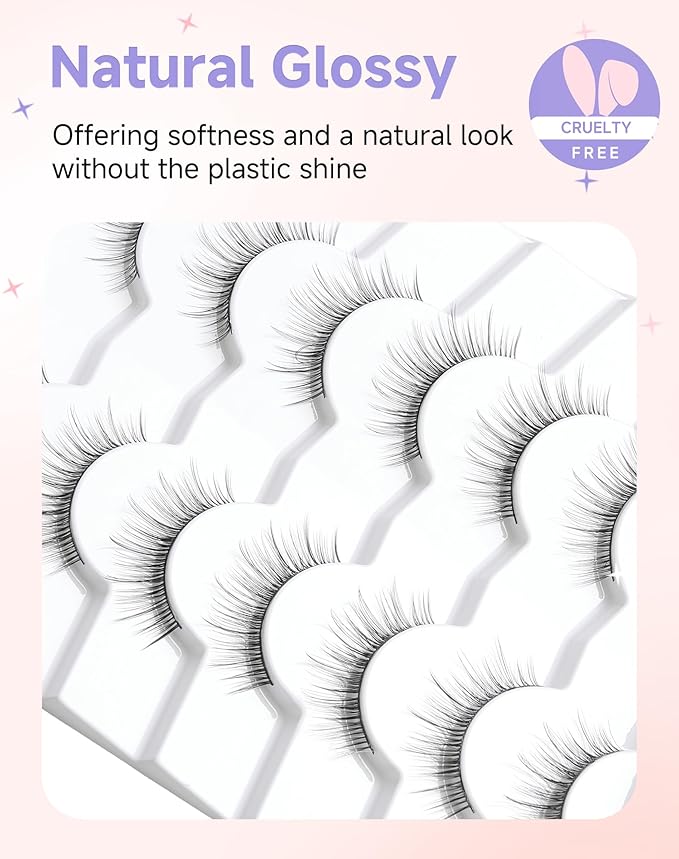 Natural Eyelashes Natural False Lashes Natural Lashes Fake Eyelashes False Eyelashes Strip Lashes Wispy Eyelashes Natural Look Light-02