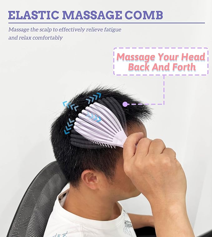 Unisex Soft And Elastic Scalp Massage Comb Massager, Shampoo And Itching Comb Does Not Hurt The Scalp And Hair, Can Also Be Used For Curly Hair Care (Green, Large)