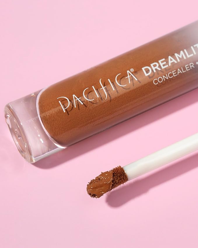 Pacifica Concealer – DreamLit Glow Full Coverage Concealer with Squalane for Dark Circles & Dark Spot Correction, Lightweight & Long-Lasting, Vegan & Cruelty-Free, Shade 05 (Rich Mocha)