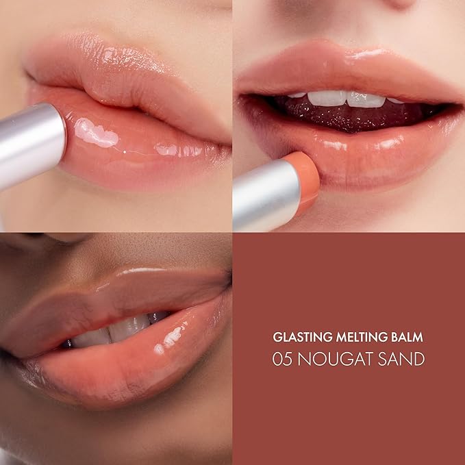rom&nd Glasting Melting Balm - High-Shine, Hydrating Tinted Lip Balm - Buildable Gloss & Vegan Formula - Korean Glossy Lip Balm with Shea Butter 0.12 oz (#05 Nougat Sand)