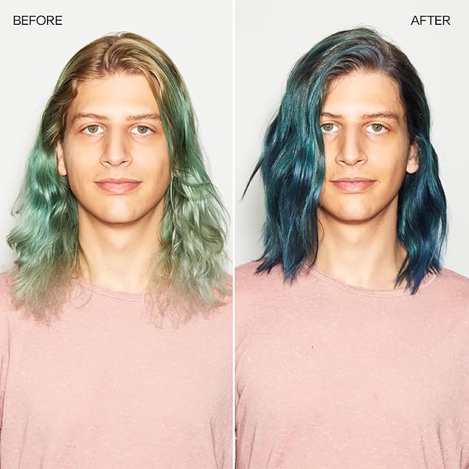 Overtone Semi Permanent Hair Color Conditioner, Smoky Sapphire, 8 oz, Nourishing, Damage-Free, Color Depositing Mask for All Hair Types with Shea Butter & Coconut Oil, Vegan & Cruelty-Free