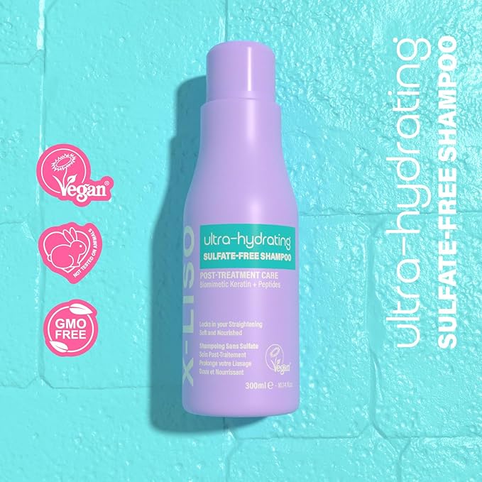 Ultra-Hydrating Sulfate-Free & Salt-Free Shampoo – Moisturizing, Shampoo for color treated hair, Vegan Post-Treatment Care for Straightened & Keratin-Treated Hair & Anti-Frizz Formula