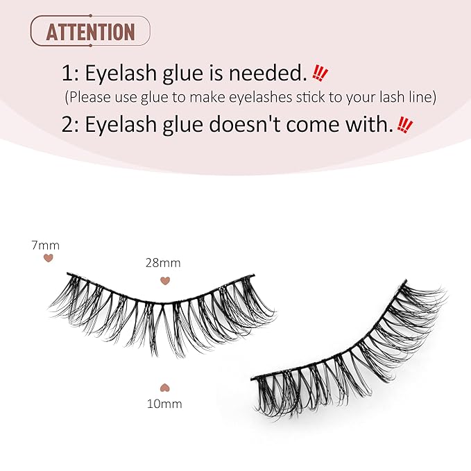 Onlyall Wispy Lashes Natural Flared False Eyelashes Fake Lashes DK31