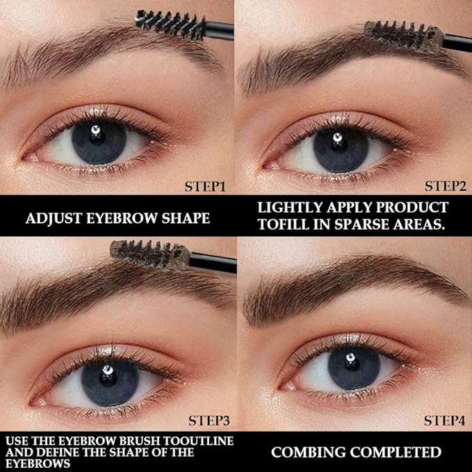 Kaely 2Pcs Thickening Brow Mascara,Tinted Eyebrow Gel Waterproof,Eyebrow Color Makeup,Brow Fast Sculpt,Vegan,Cruelty Free,maquillaje gel para cejas a prueba de agua,07 Espresso