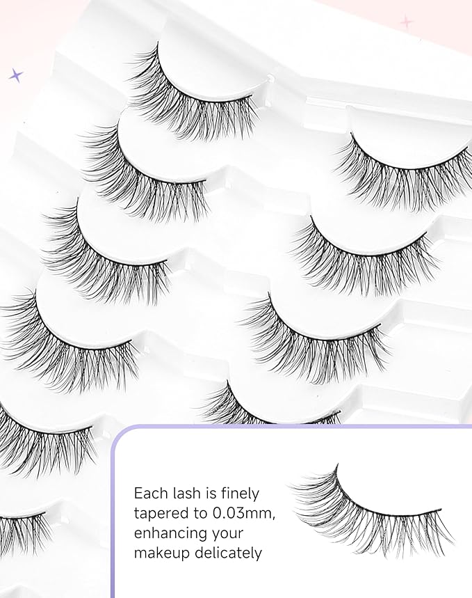Natural Wispy Lashes Natural False Lashes Natural Look Fake Eyelashes False Eyelashes Strip Lashes Wispy Eyelashes Natural Look Light-05