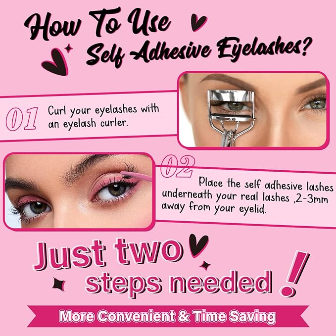 Self Adhesive Eyelashes 48Pcs Lash Clusters Self Stick Lashes Reusable Self-adhesive Lashes No Glue Cluster Lashes Easy for Use(Lotus,D-10-18mix)