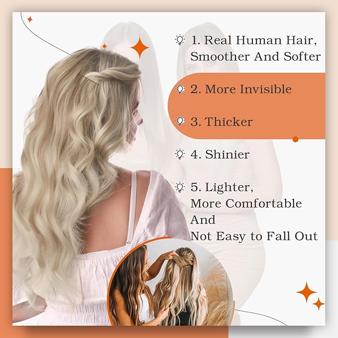 Full Shine Remy Tape Extensions Human Hair Color 19/8/60 Balayage Blonde Tape in Hair Extensions 20Inch Seamless Skin Weft 100G Long Extension Add Length for Natural Look 40Pcs