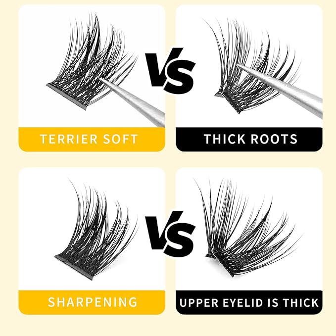 Bodermincer 120 Clusters M01# Black 8-10-12-14mm/14-16-18-20mm MIX Cluster False Eyelash Individual Cluster EyeLashes Grafting Fake False Eyelashes Eyelash Extension (M01# Black 8-10-12-14mm Mixed)